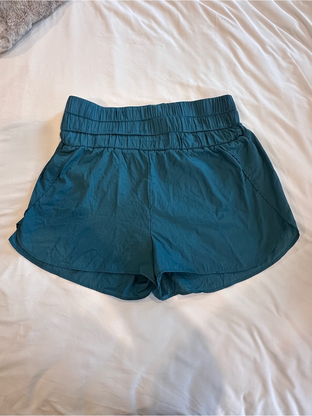 Teal High Waisted Liner Shorts